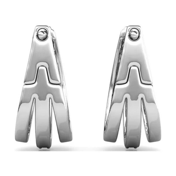 Cate & Chloe Madison 18k White Gold Hoop Earrings with Swarovski Crystals - Image 3